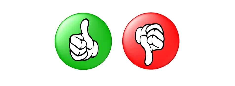 thumb up and down